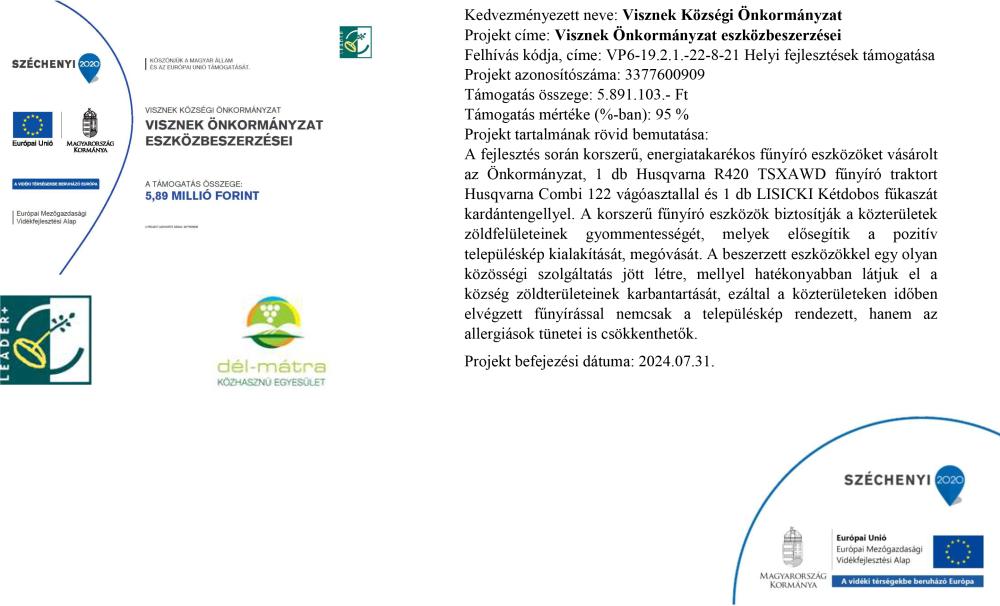 Vp6 19 2 1 22 8 21 Visznek Onkormanyzat Eszkozbeszerzesei Osszefoglalo