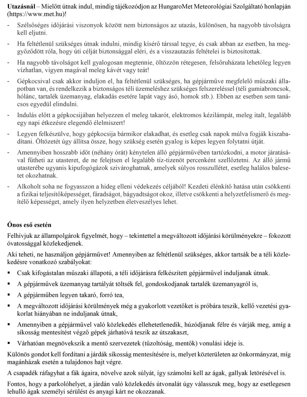 Lakossagi Tajekoztato A Teli Rendkivuli Idojarasra Torteno Felkeszules Legfontosabb Szabalyairol 2024 11 15 2