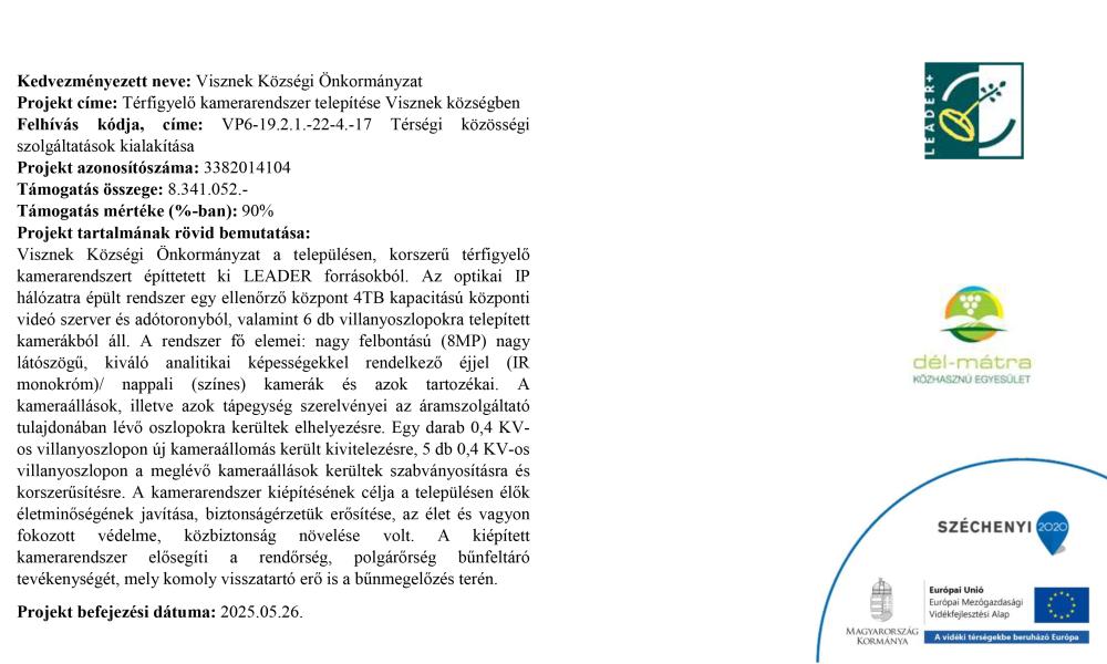 Vp6 19 2 1 22 4 17 Terfigyelo Kamerarendszer Telepitese Visznek Kozsegben Osszefoglalo